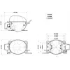 Компресор для холодильника EMBRACO ASPERA EMT37HDP R134a 351W (з пусковим реле RSIR) 3