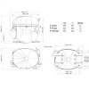 Компрессор для холодильника EMBRACO NT2210U R290 1165W (с пусковым реле CSCR) 0