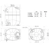 Компрессор для холодильника EMBRACO ASPERA NJ9238GS R404a 2721W (с пусковым реле 3PHASE) 2