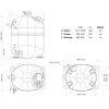 Компрессор для холодильника EMBRACO ASPERA NJ9232GS R404a 2284W (с пусковым реле 3PHASE) 2