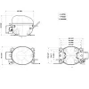 Компресор для холодильника EMBRACO EMT2117U R290 205W (з пусковим реле CSIR) 0